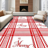 Festive Buffalo Plaid With Classic Merry Script Snowflake(Red)