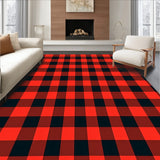 Buffalo Check Doormat with Classic Checkered Design(Red)