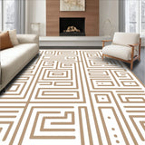 Modern Interlocking Maze with Nordic Inspired Minimalist Motifs(Brown)