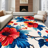 Hibiscus Paradise Floral Area With UV Protection For Garden Patios(White)