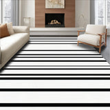 Chic Black And White Striped Front Porch Stripe Area(White)