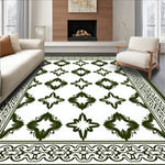 Tile Inspired Quatrefoil Motif Fuzzy Shag (Green) - ODIKA