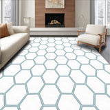 Honeycomb Hexagonal Grid Artistic Minimalist Zen(White)