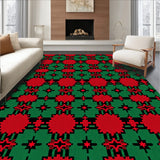 Winter Cabin Plaid Interlocking With Nordic Embellishments(Red)