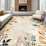 Boho Beige Non Slip Kitchen Runner Vintage Floral(Beige)