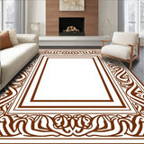 Inspired Leather Look with Interlocking Motifs(Brown)