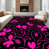 Abstract Floral Silhouettes Interwoven with Fine Curved Lines(Black)