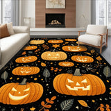 Halloween Themed Round with Stylized Pumpkin and Lettering Motifs(Orange)