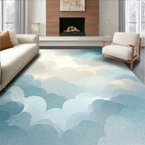 Dreamscape Collection Round Abstract Cloud in Serene Blue Beige(Beige)