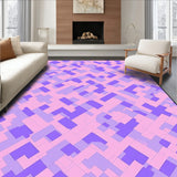 Abstract Mosaic Featuring Lilac Swirls and Interlocking Shapes (Pink)