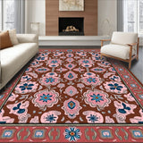 Interlocking Floral Motifs With Blush Pink And Deep Contrast(Brown)