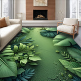 Ultra Soft Area Rug, Non Slip, Stain Resistant, Washable Area Rugs for Living Room, Bedroom, Chic Monstera Leaf Entryway High Traffic Carpet(Green)