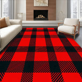 Nordic Winter Cabin Entrance Plaid Decoration(Red)