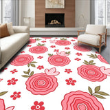 Adorable Blossom Floral Low Pile Shag(Pink)