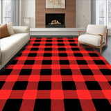 Rustic Gingham Style with Bold Checkered(Red)