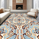 Boho Paisley Swirl Design with Ethnic Accents(Blue)