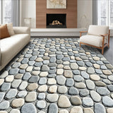 Textured Pebble Stone Area Grey Beige(Gray)