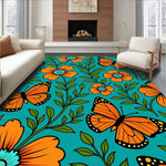 Botanical Monarch Dreamscape with Stylized Accents (Teal) - ODIKA