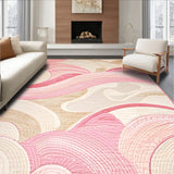Glamorous Abstract Swirl Pink Beige Bath(Pink)