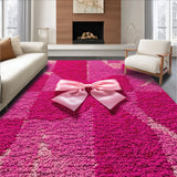 Ultra Soft Area Rug, Non Slip, Stain Resistant, Washable Area Rugs for Living Room, Bedroom, coquette bow bath mat(Pink)