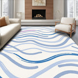 Elegant Brushstroke Wave Luxury Contemporary(Blue)