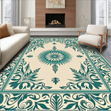 Vintage Distressed Botanical Leaf Medallion Heritage(Ivory)