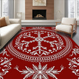 Festive Snowflake Circular Play Holiday Winter Wonderland(Red)