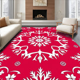 Snowflake Crystal Medallion Design Winter Holiday Accent(Red)