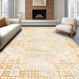 Abstract Geometric Modern Area in Beige Camel(Beige)