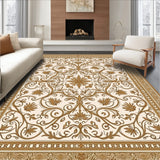 Botanical Damask Scrollwork Elegant Heritage Design(Beige)