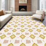 Elegant Taupe Lattice Featuring Delicate Interlocking Designs(Gold)