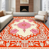 Tropical Bloom Medallion with Interlocking Petal Motifs(Orange)