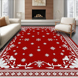 Winter Wonderland Ornamental Design Decorative Floor Covering(Red)