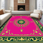 Verdant Cascade Medallion Interlocking Vintage Scrollwork Motifs (Pink) - ODIKA