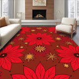 Vintage Poinsettia Bloom Pathway with Golden Stars(Red)