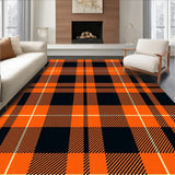 Harvest Festival Plaid with Interlocking Stripes Design(Orange)