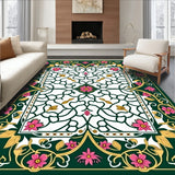 Retro Garden Trellis with Ornate Interlocking Floral Arrangements(White)