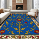 Apothecary Inspired Wild Blossom Tapestry Design Floor(Blue)