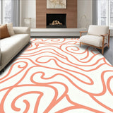 Nordic Minimalist Wave Motif with Subtle Pastel Contrasts(White)