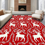Vintage Reindeer Interlocking Forest Festivity(Red)
