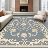 Vintage Damask Scrollwork with Elegant Motifs(Blue)