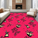 Yuletide Accent with Traditional Bell and Holly Leaf Motifs(Pink)