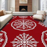 Festive Snowflake Swirl Winter Holiday Accent Circular Decoration(Red)