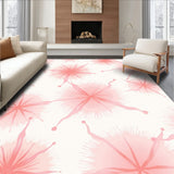 Abstract Watercolor Splash Cleanable Floor with Flowing Brushstrokes(Pink)