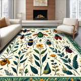 Ultra Soft Area Rug, Non Slip, Stain Resistant, Washable Area Rugs for Living Room, Bedroom, Vintage Green Botanical Living Room Non Slip Rug(Green)