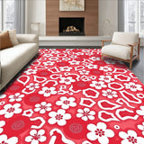 Elegant Floral Blossom Abstract (Red)
