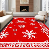 Festive Elk Sleigh Interlocking Snowflake Art(Red)