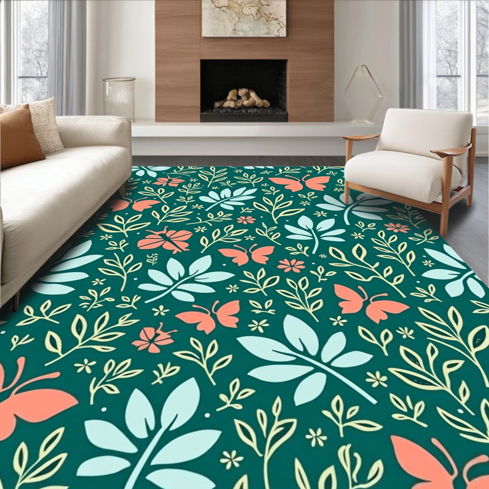 Whimsical Garden Flight with Leafy Insect Embellishments (Green) - ODIKA