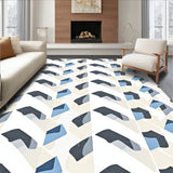 Checkered Lattice with Interlocking Chevron Motifs (White)