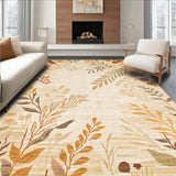 Desert Bloom Beige Area Contemporary Floral Motif(Beige)